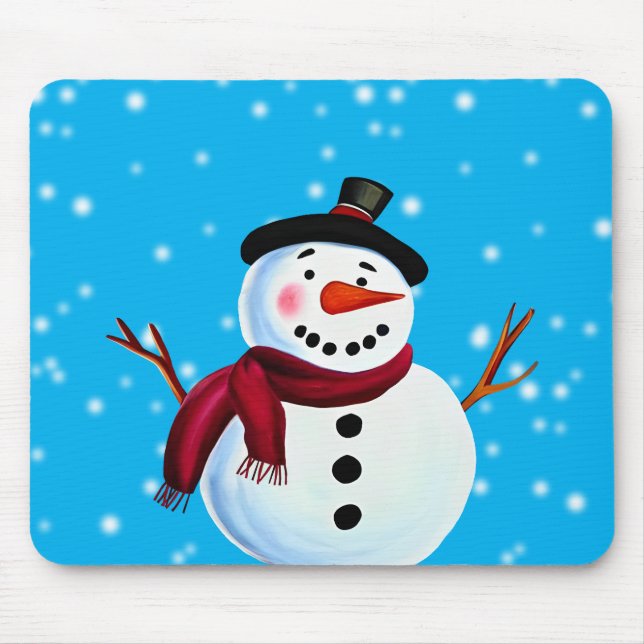 Snowman Mouse Pad Mousepad (Vorne)