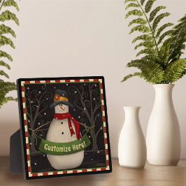 Snowman Niedlich Folk Custom Weihnachtsfeiertag Fotoplatte