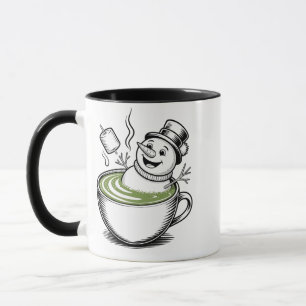 Snowman nimmt Bathub auf Macha Weihnachten Tasse