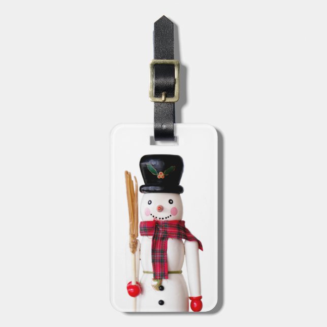 Snowman Nutcracker - Personalisierter Text Gepäckanhänger (Vorderseite vertikal)