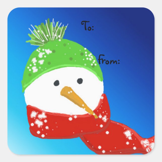 Snowman Oh so Chilly Quadratischer Aufkleber (Vorderseite)