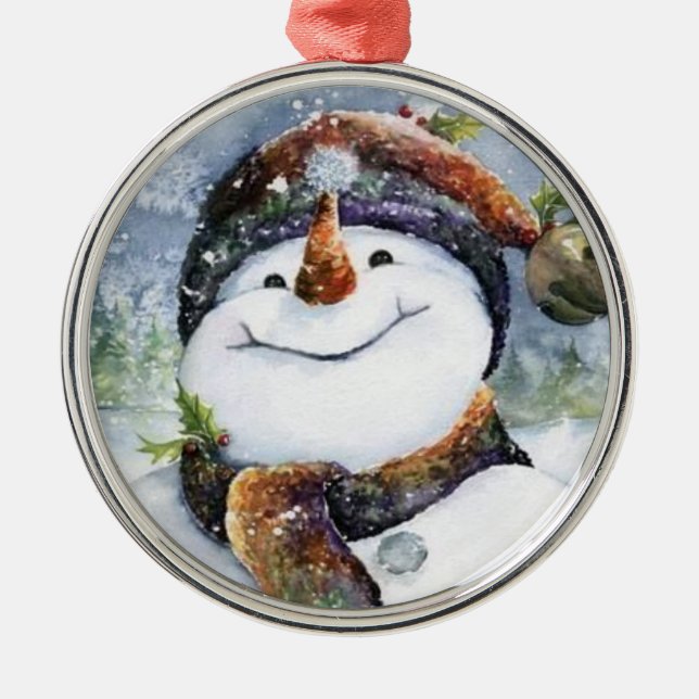 Snowman Ornament Aus Metall (Vorne)