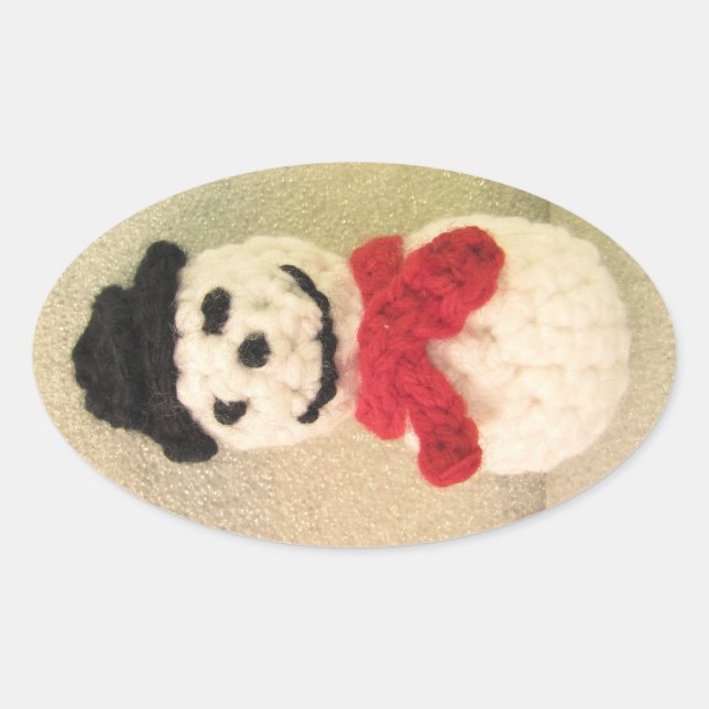 Snowman Oval Stickers (Vorderseite)