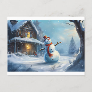 Snowman Painting Postkarte