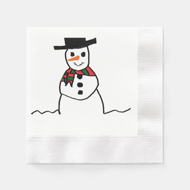 Snowman Paper Napkin Serviette (Vorderseite)
