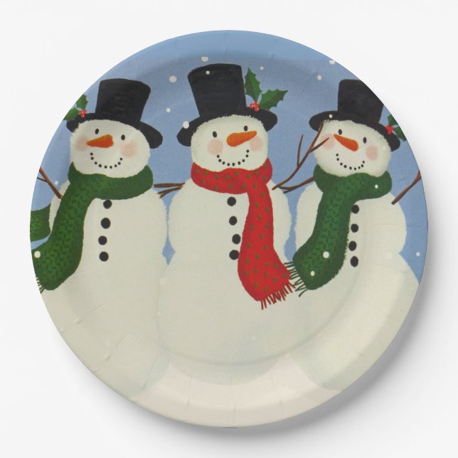 Snowman Pappteller (Vorderseite)