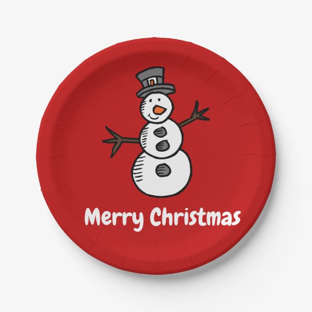 Snowman Pappteller (Vorderseite)