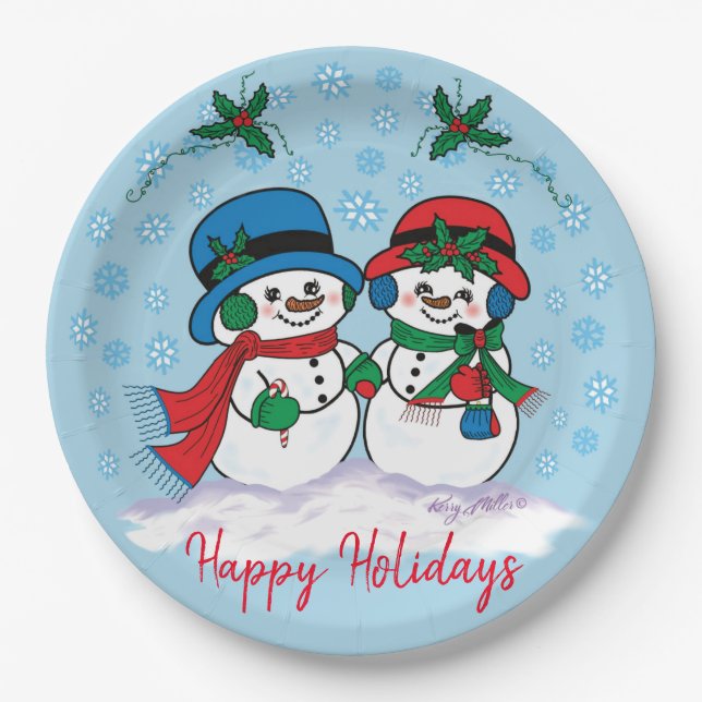 Snowman Pappteller (Vorderseite)