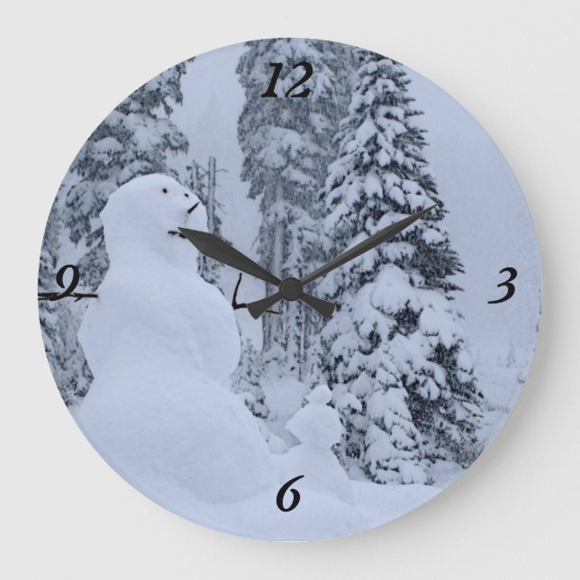 Snowman-Paradies Große Wanduhr (Vorderseite)