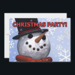 Snowman-Party Einladung<br><div class="desc">Ein niedlicher Schneemann kündigt Ihre Einladung an</div>