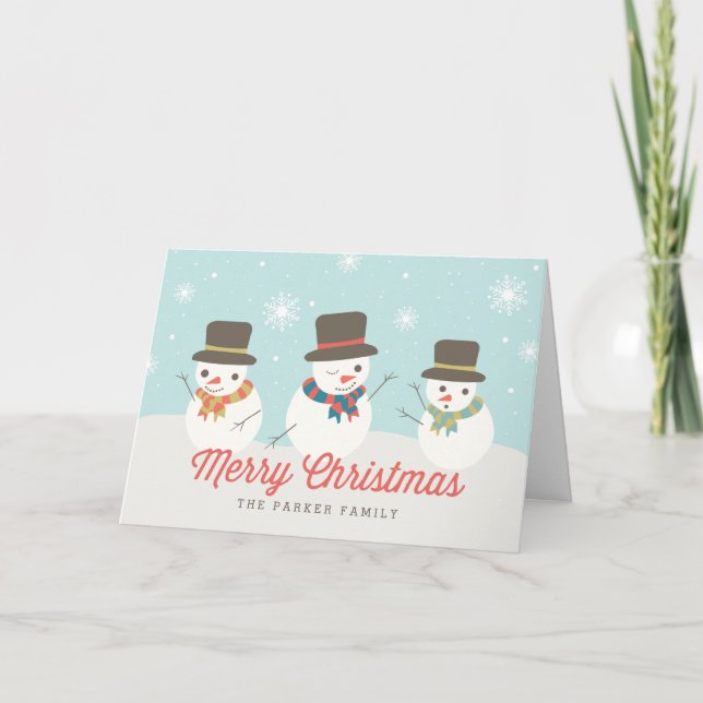 Snowman-Party-kundenspezifische Feiertagskarte (Vorderseite)