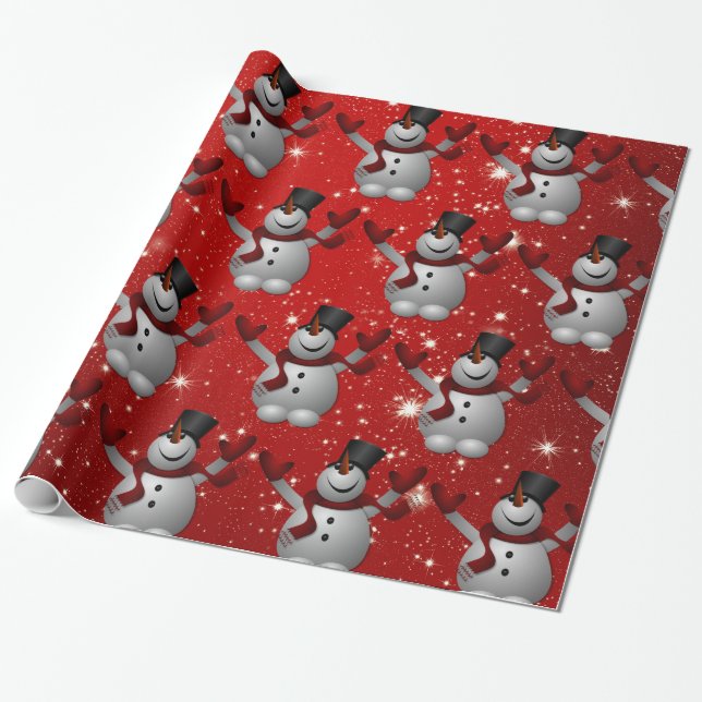 Snowman Pattern Geschenkpapier (Ungerollt)