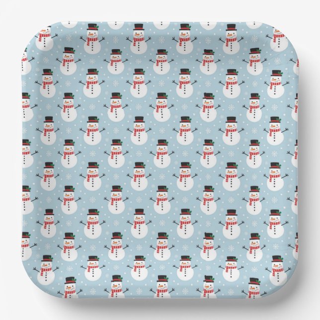 Snowman pattern pappteller (Vorderseite)