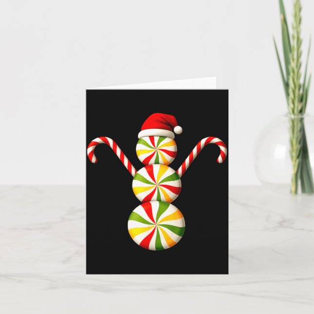 Snowman Peppermint Candies Merry Christmas Pajamas Karte (Vorderseite)