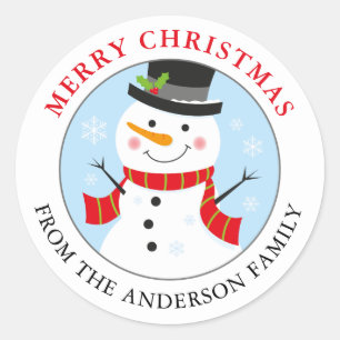 Snowman Personalisiert Holiday Sticker