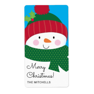 Snowman Personalized Christmas Gift Tags