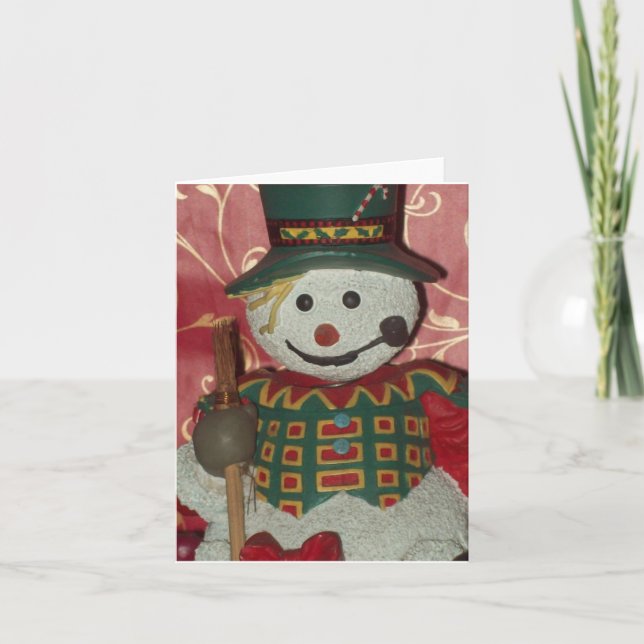 Snowman Photo Folded Note Card (Vorderseite)