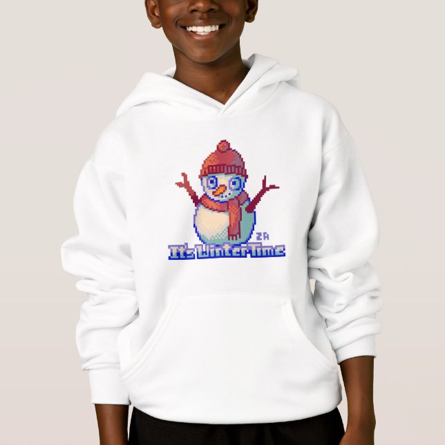 Snowman Pixel Art sweater Hoodie (Vorderseite)