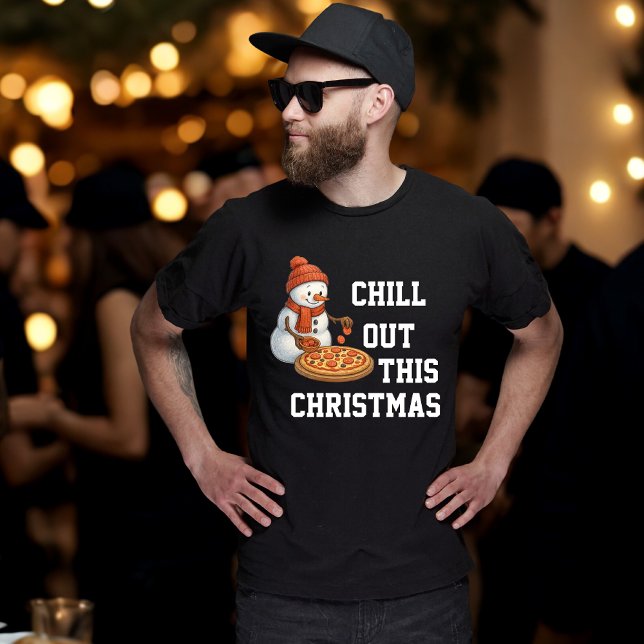 Snowman Pizza Christmas T-Shirt (Von Creator hochgeladen)