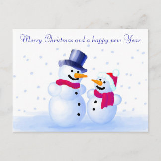 Snowman Postcard Feiertagspostkarte