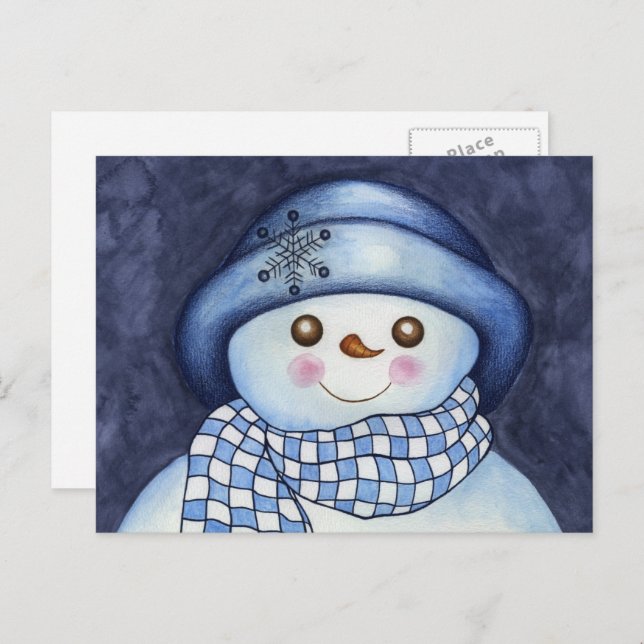 Snowman Postcard Feiertagspostkarte (Vorne/Hinten)