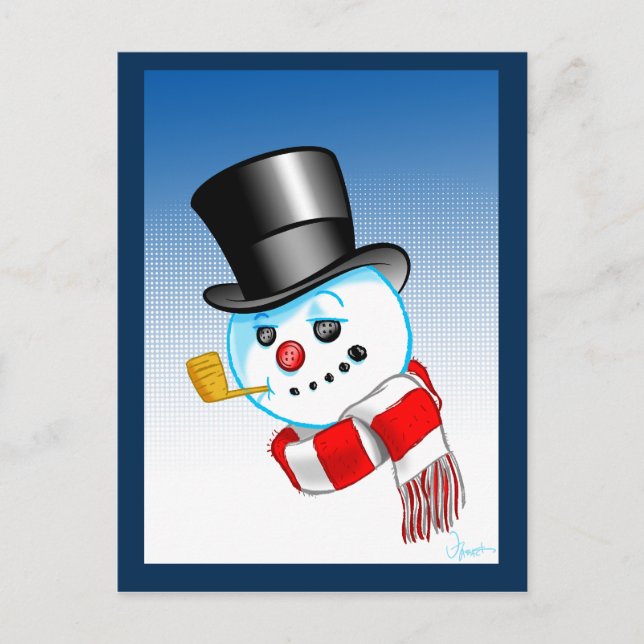 Snowman Postcard Postkarte (Vorderseite)