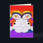 Snowman Pride Feiertagskarte<br><div class="desc">Pride Weihnachtskarte mit einem niedlichen Schneemann in einem Gay Pride Regenbogenschal und Wollhut auf einem Regenbogenuntergrund .. auch erhältlich mit zwei Schneemännern im Laden .. Weihnachtskarten von Ricaso Pride</div>