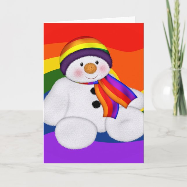 Snowman Pride Feiertagskarte (Vorderseite)