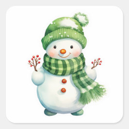 Snowman Quadratischer Aufkleber