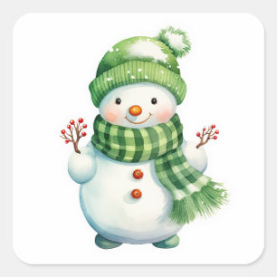 Snowman Quadratischer Aufkleber