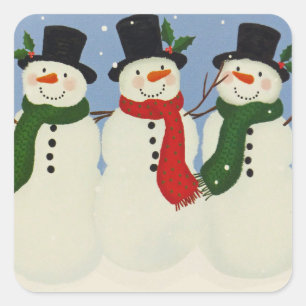 Snowman Quadratischer Aufkleber