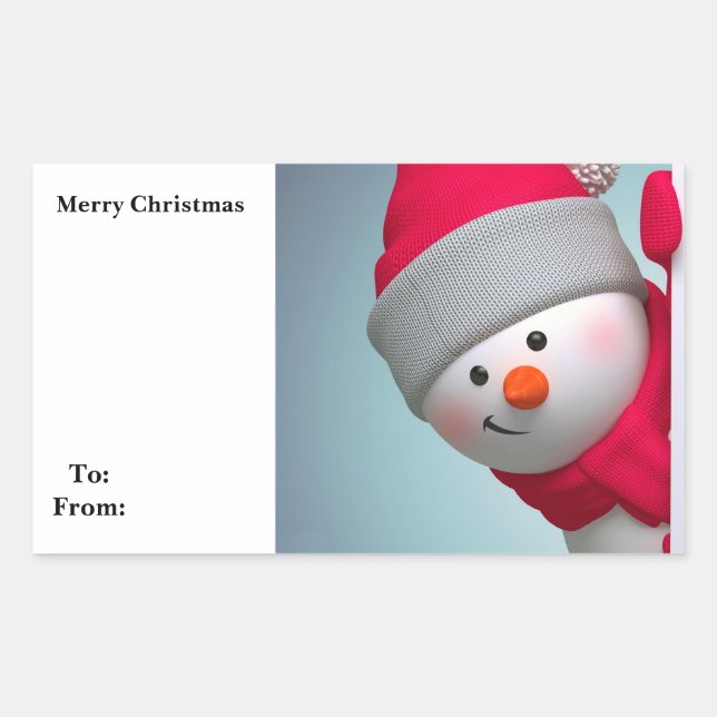 Snowman Rechteckiger Aufkleber (Vorderseite)