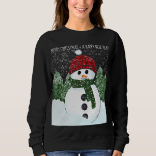 Snowman Red Beanie Ugly Weihnachtssüßer Sweatshirt