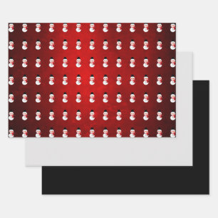 Snowman/Red Scarf Design Geschenkpapier Set