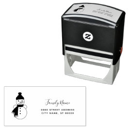 Snowman Return Address Self-inking Stamp Permastempel