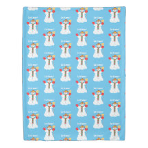 Snowman Reversible Duvet Cover mit Text