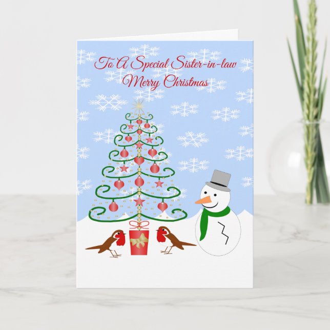 Snowman Robins Sister-in-Law Weihnachten (Vorderseite)
