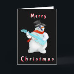Snowman Rock Funny Weihnachtskarte Karte<br><div class="desc">Snowman Rock Musical Weihnachtskarten MIGNED Painting - Frohe Weihnachten - oder Wählen Sie Ihre Lieblingsfarben / Text / Schriftart</div>
