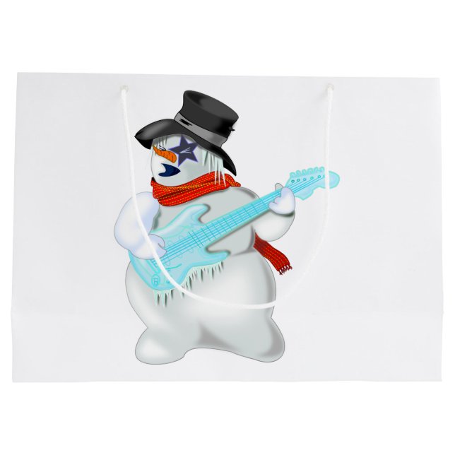 Snowman Rock Gift Bag Große Geschenktüte (Rückseite)