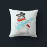 Snowman Rock Throw Pillow Kissen<br><div class="desc">Snowman</div>