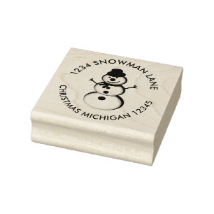 Snowman-Rücksendeadresse Gummistempel
