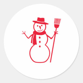 Snowman Runder Aufkleber