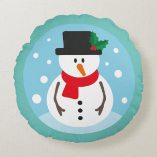 Snowman Rundes Kissen