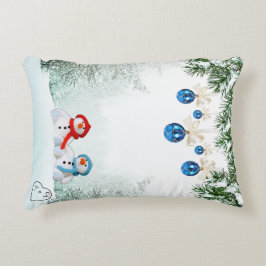 Snowman Scène Coussin personnalisé
