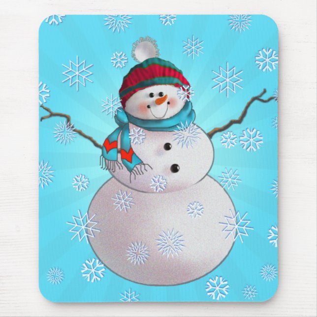 SNOWMAN, SCHAL u. STRUMPF-KAPPE durch SHARON Mousepad (Vorne)