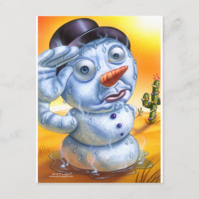 Snowman_schmelzend Postkarte (Vorderseite)