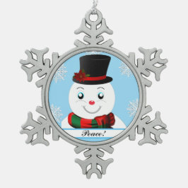 snowman schneeflocken Zinn-Ornament