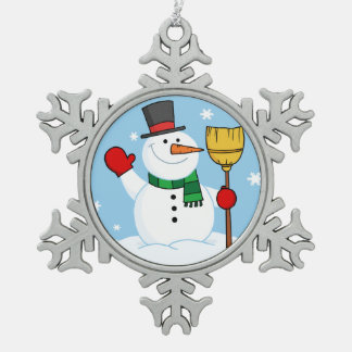 Snowman Schneeflocken Zinn-Ornament
