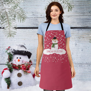 Snowman Schürze, Schneebuddy Weihnachtsfeiertage, Schürze