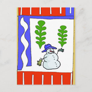 Snowman Season's Greetings Feiertagspostkarte